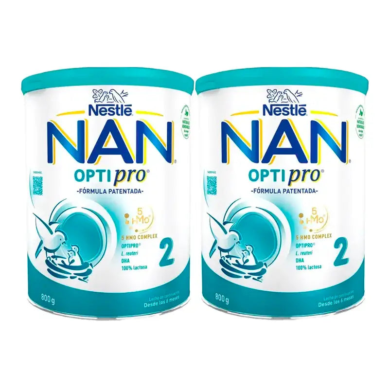 Nestlé Nan Optipro 2 Leche de Continuación, 2X800 gr