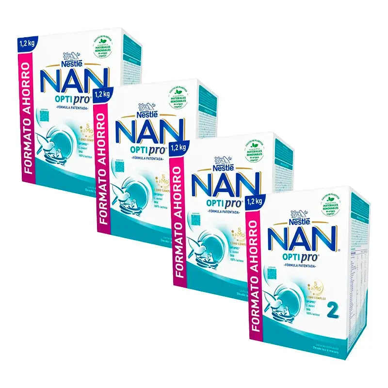 Nestlé Nan Optipro 2 Leche de Continuación, 4X1200 gr