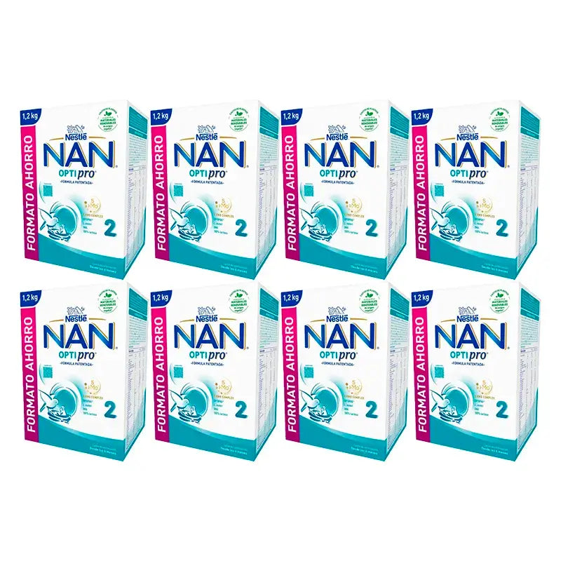 Nestlé Nan Optipro 2 Leche de Continuación, 8X1200 gr