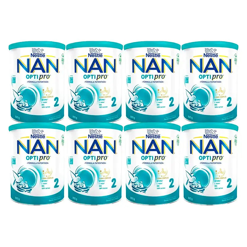 Nestlé Nan Optipro 2 Leche de Continuación, 8X800 gr