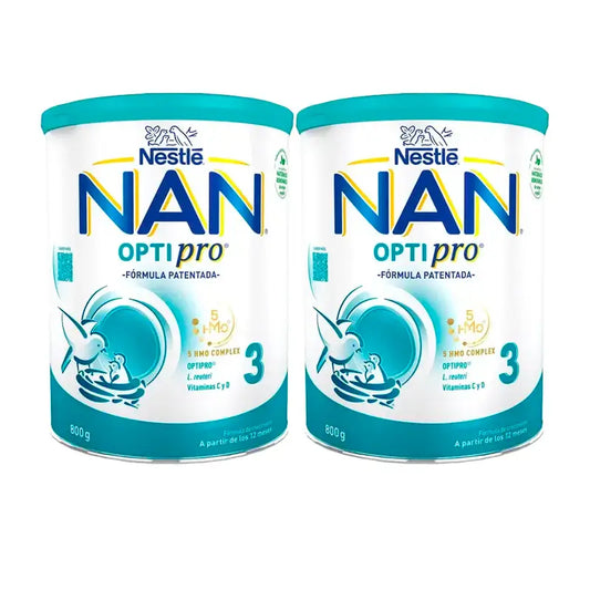 Nestlé Nan Optipro 3 Leche de Crecimiento, 2X800 gr