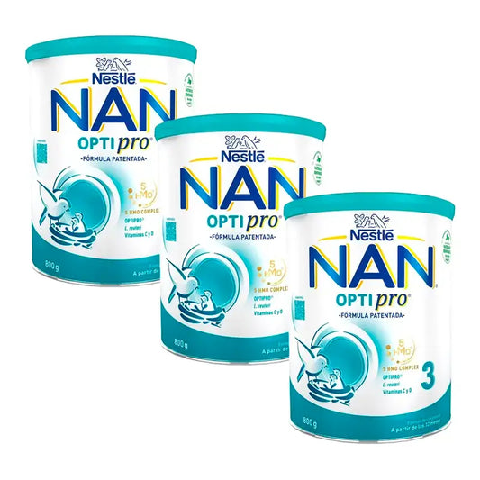 Nestlé Nan Optipro 3 Leche de Crecimiento, 3x800 gr