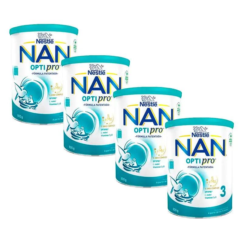 Nestlé Nan Optipro 3 Leche de Crecimiento, 4X800 gr