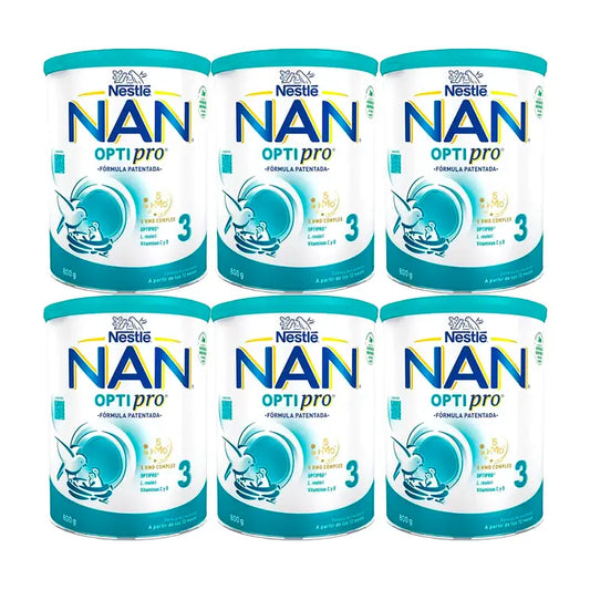Nestlé Nan Optipro 3 Leche de Crecimiento, 6x800 gr