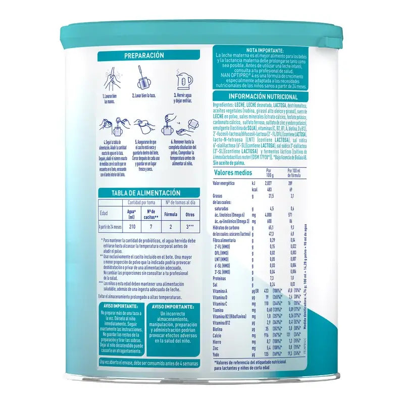 Nestlé Nan Optipro 4 Leche de Crecimiento, 800 gr