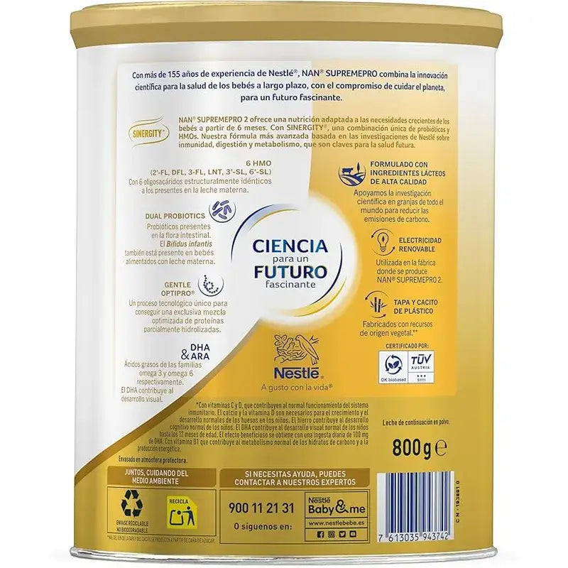 Nestlé Nan Supreme Pro 2 Leche de Continuación, 4X800 gr