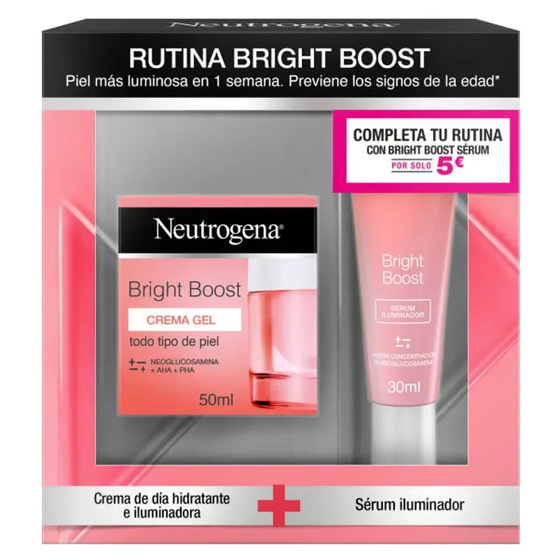 Neutrogena Bright Boost Pack Crema Gel de Día 50 ml + Serum Facial 30ml