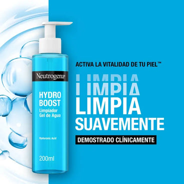 Neutrogena Hydro Boost Gel Limpiador Facial Ácido Hialurónico, 200 ml