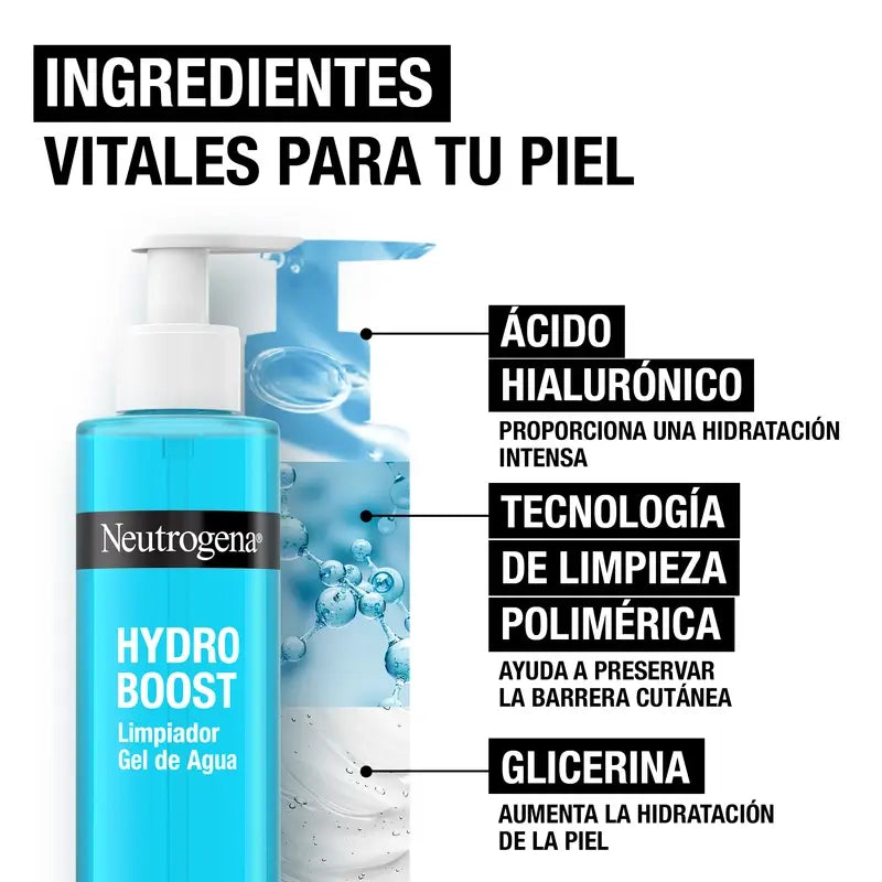 Neutrogena Hydro Boost Gel Limpiador Facial Ácido Hialurónico, 200 ml