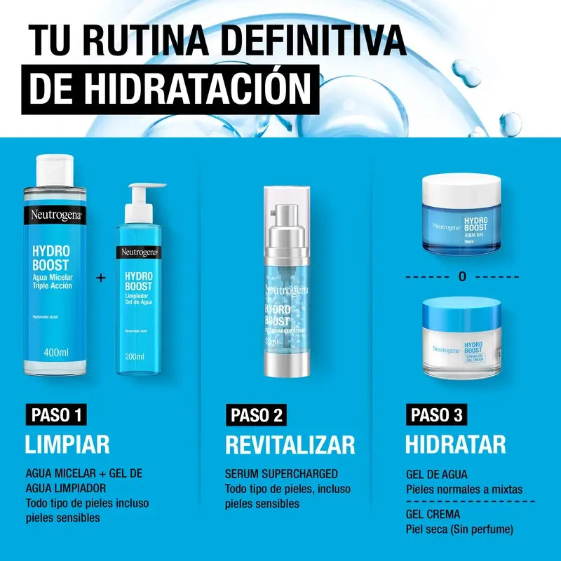 Neutrogena Hydro Boost Gel Limpiador Facial Ácido Hialurónico, 200 ml