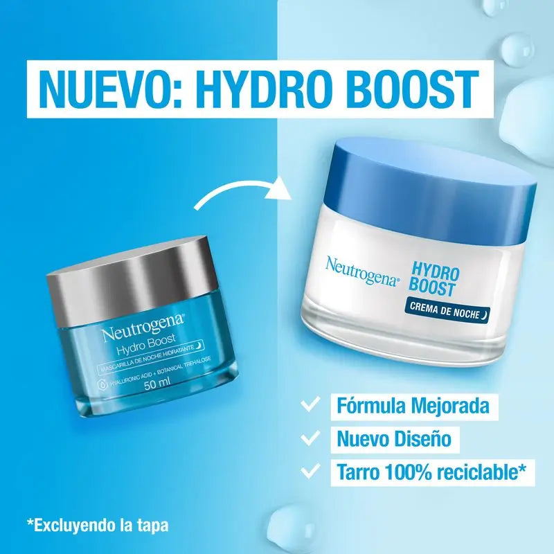 Neutrogena Hydro Boost Crema Facial de Noche Hidratante, 50 ml