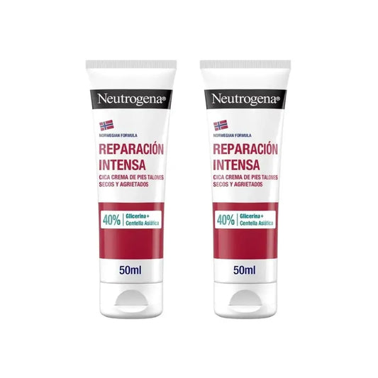 Neutrogena Reparación Intensa Cica Crema Pies Talones Agrietados, 2X50 Ml