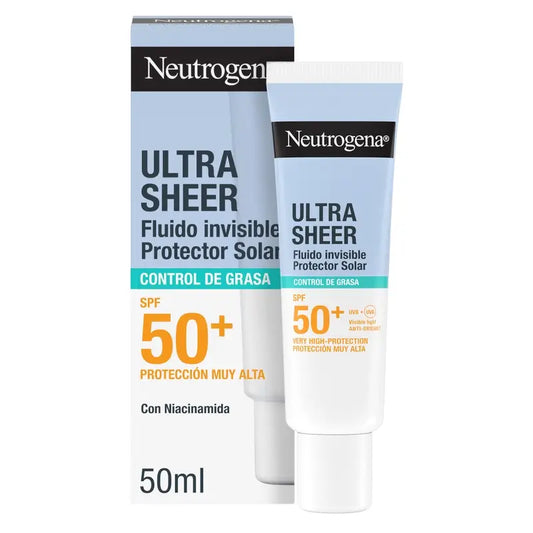 Neutrogena Ultra Sheer Fluido Invisible Oil Control Spf50+, 50 ml