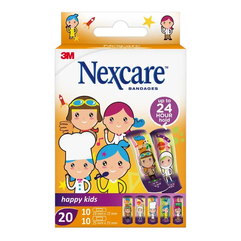 Nexcare Kids  Tira Protectora Infantil Diseño Profesiones Surtido , 20 unidades