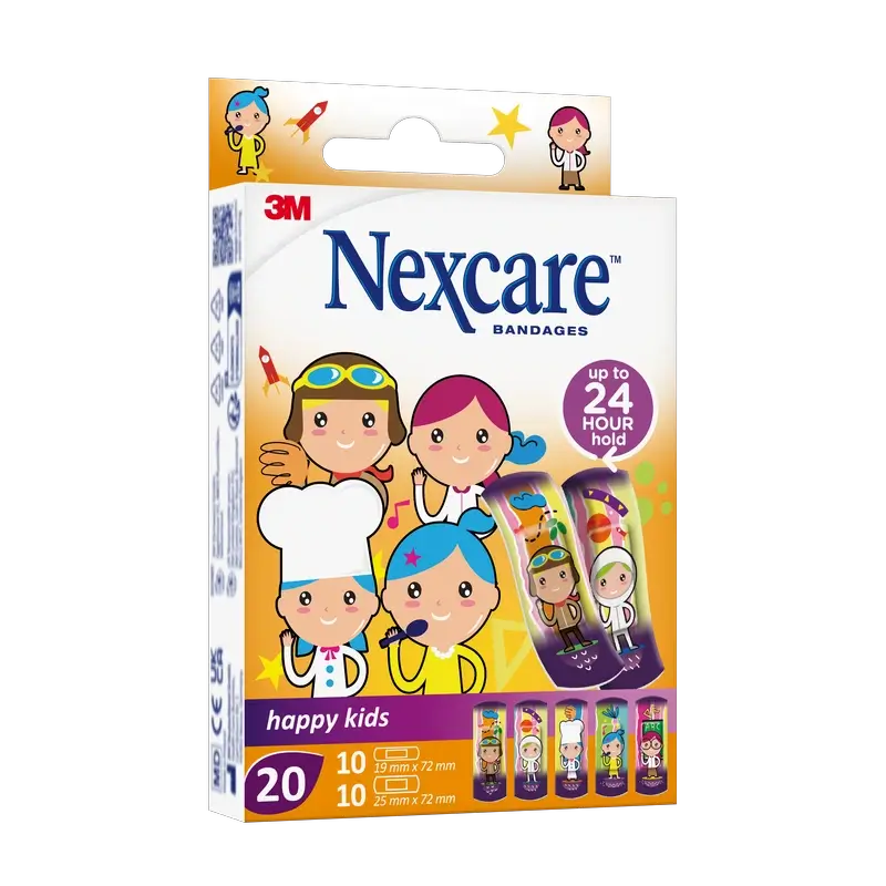 Nexcare Kids  Tira Protectora Infantil Diseño Profesiones Surtido , 20 unidades