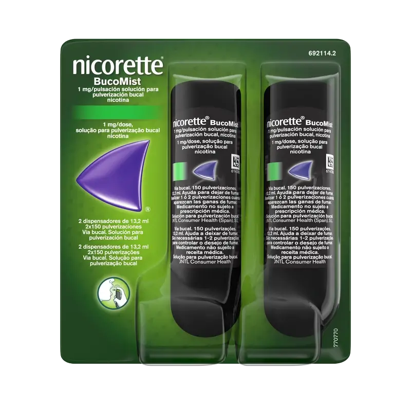 Nicorette® BucoMist 1 mg/pulsación solución para pulverización bucal. Pack de 2