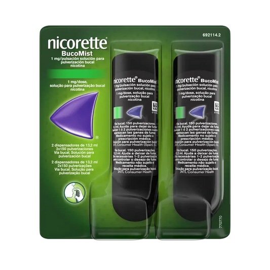 Nicorette® BucoMist 1 mg/pulsación solución para pulverización bucal. Pack de 2