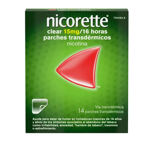 Nicorette Clear 15 mg/16 Horas, 14 Parches Transdérmicos