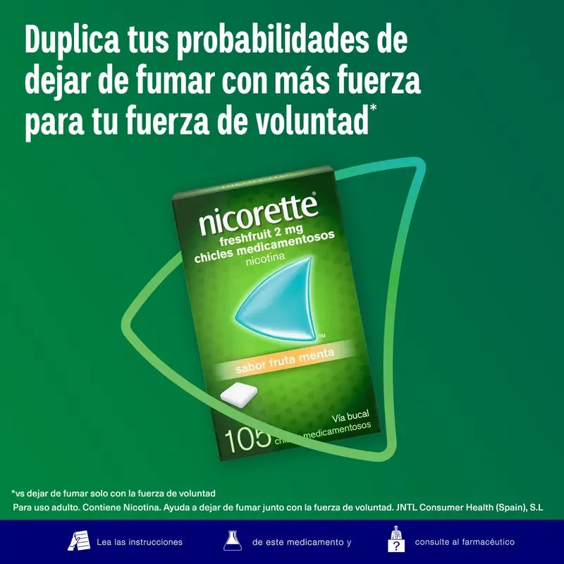 Nicorette Freshfruit 2 mg 105 Chicles