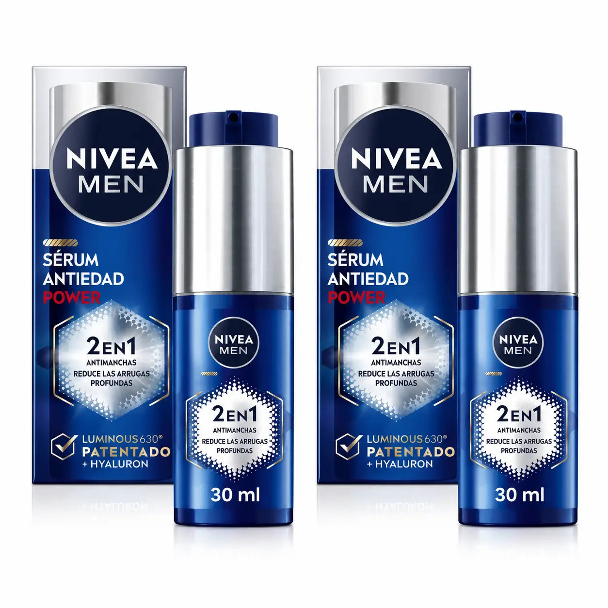 Nivea Men Power Sérum Antimanchas Y Antiarrugas 2En1, 30 ml, pack 2