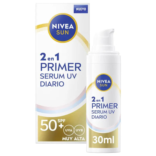Nivea Sun 2En1 Primer Serum Uv Diario Protección Facial Spf50+ 30Ml