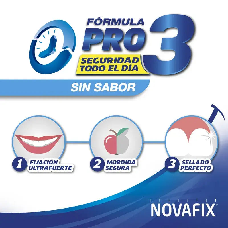 Novafix Pro3 Sin Sabor Crema Adhesiva Para Dentaduras Postizas , 50 gr