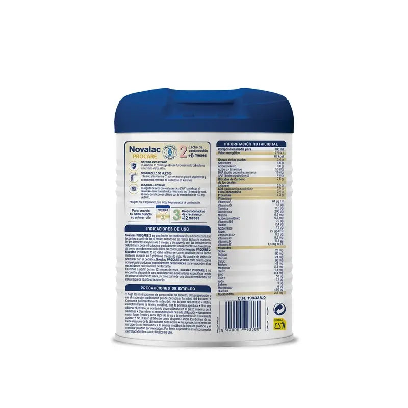 Novalac Procare 2 Leche De Continuación, 2X800 Gr