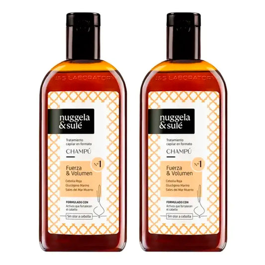 Nuggela & Sule Champu Premium Extracto de Cebolla Cabello Debil y Graso, Pack 2 x 250 ml