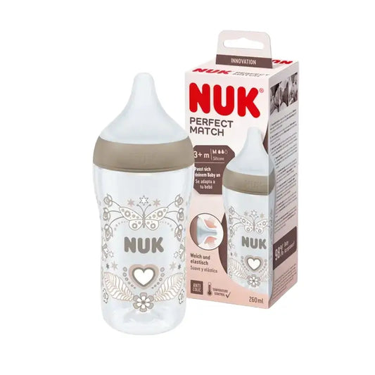 Nuk Biberon Perfect Match Pp Silicona 0-6M Flujo M Corazón , 260 ml