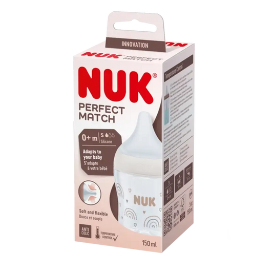 Nuk Biberon Perfect Match Pp Silicona 0-6M Flujo S Arcoiris , 150 ml