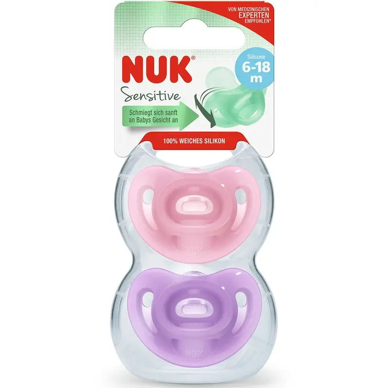 Nuk Chupete Sensitive 6-18 Silicona 2Ud.