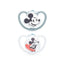 Nuk Chupete Space Mickey Mouse Gris T1 0-6M Silicona , 2 unidades
