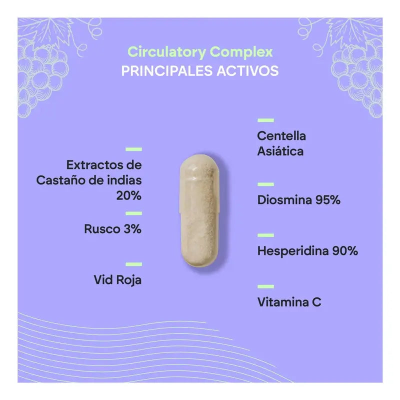 Nutralie Circulatory Complex Con Diosmina + Hesperidina, 60 cápsulas