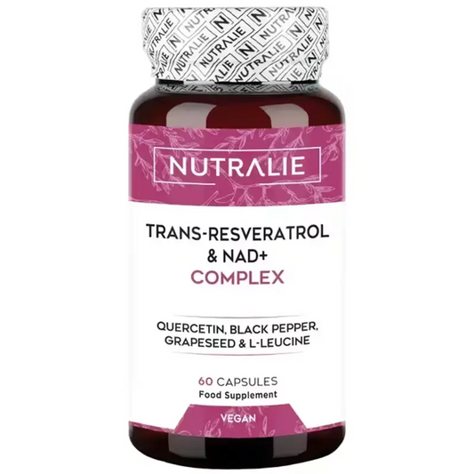 Nutralie Trans Resveratrol Y Nad+ Complex Con Quercetina + Piperina, 60 cápsulas