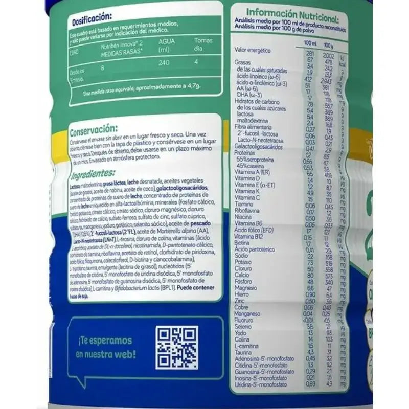 Nutribén Innova 2 Leche Continuación, 12 X 800 gr