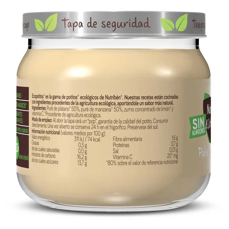 Nutriben Potito De Plátano Y Manzana Para Bebés, 120 gr