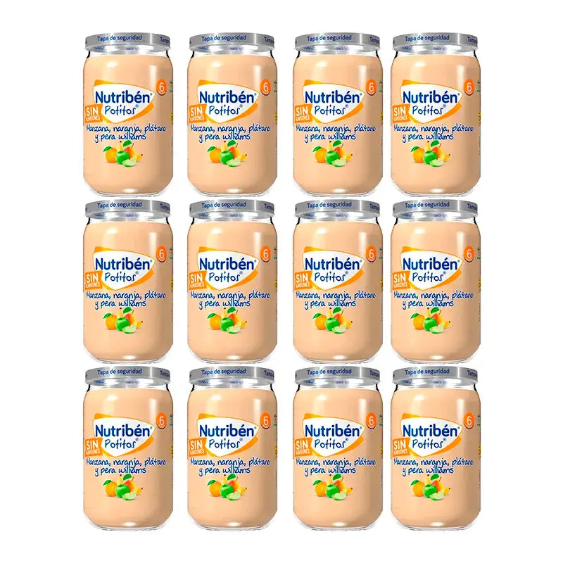 Nutriben Potito Manzana, Naranja, Plátano Y Pera Williams , 12 x 235 gr