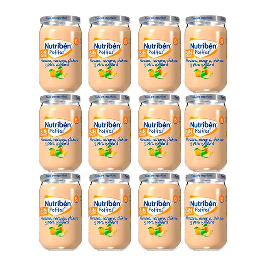 Nutriben Potito Manzana, Naranja, Plátano Y Pera Williams , 12 x 235 gr