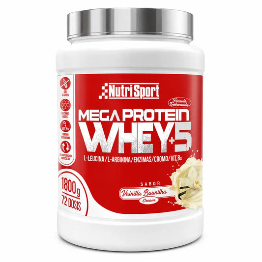 Nutrisport Mega Protein 5 Whey Vainilla 1,8Kg.
