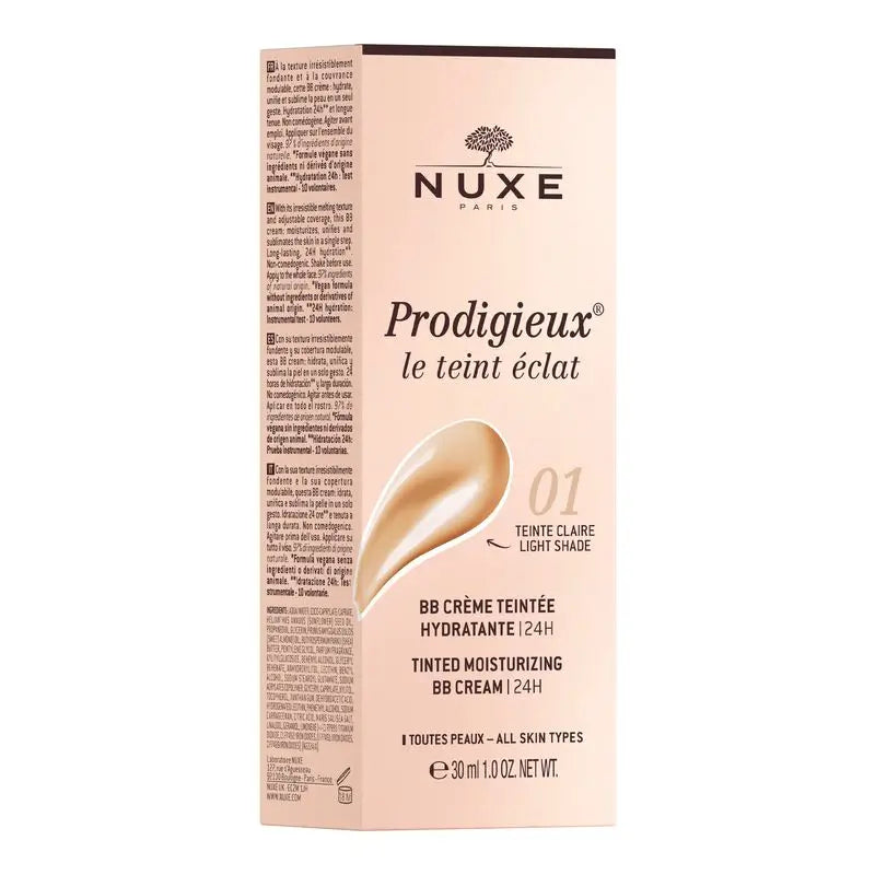 Nuxe Bb Cream Hidratante Con Color | 24H, Prodigieux® Le Teint Éclat 30Ml - Tono Claro