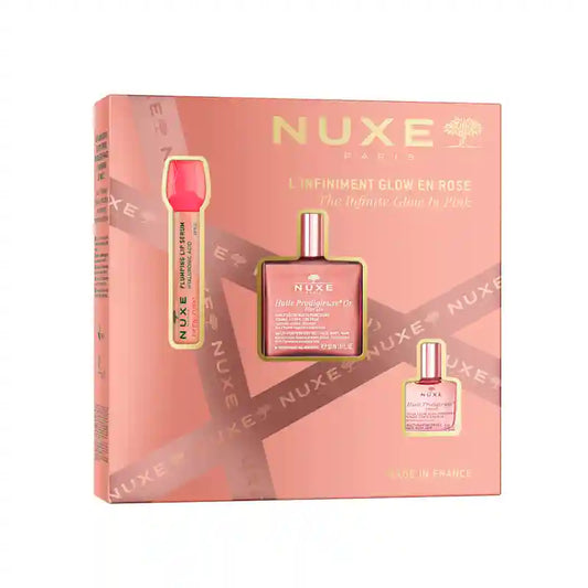 Nuxe Multi-Ranges Cofre Regalo Glow Infinito Rosa Very Rose Serum Labial + Huile Prod Floral Or + Huile Prod Floral