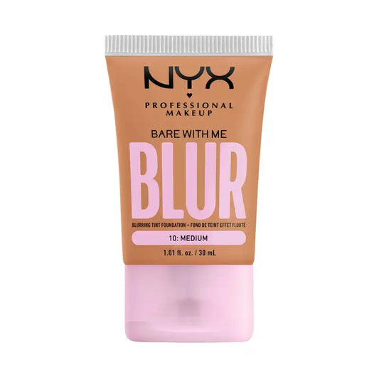 Nyx Bare With Me Blur Skin Tint, Base De Maquillaje Difuminadora, Acabado Mate, Tono 10 , 30 ml