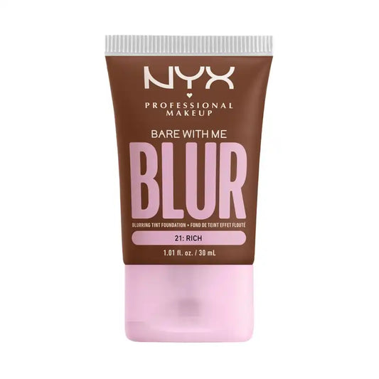 Nyx Bare With Me Blur Skin Tint, Base De Maquillaje Difuminadora, Mate, Tono Rich 21 , 30 ml