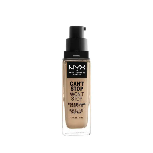 Nyx Can'T Stop Won'T Stop Full Coverage Foundation Base Tono 7.5 Soft Beige Color Medio , 30 ml