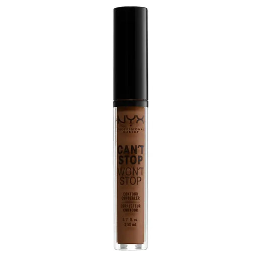 Nyx Corrector No Comedogénico De Larga Duración Can'T Stop Won'T Stop Tono 19 Mocha Para Pieles Muy Oscuras , 3,5 ml
