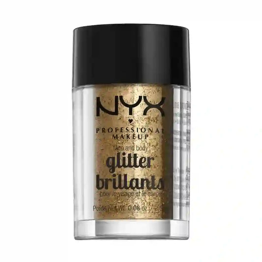 Nyx Face & Body Glitter Purpurina Para Rostro Y Cuerpo Tono Bronze , 2,5 gr
