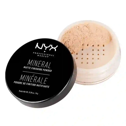 Nyx Polvos Fijadores Mineral Finishing Powder Light Medium Para Pieles Medio Claras 01 , 8 gr