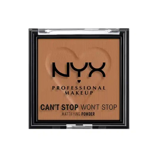 Nyx Polvos Matificantes Profesionales Can´T Stop Won´T Stop. Mutea Brillos, Imperfecciones Y Poros. Tono 08 Mocha. , 6 gr