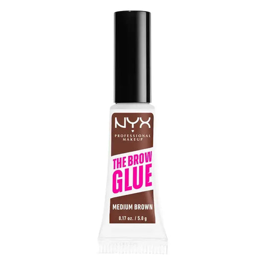 Nyx The Brow Glue, Gel Fijador De Cejas, Larga Duración, Tono 02 Medium Brown , 5 gr
