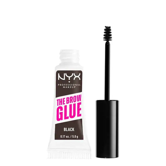 Nyx The Brow Glue, Gel Fijador De Cejas, Larga Duración, Tono Black Brown , 5 gr